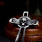 Winged Skull Cross Pendant - 925 Silver Handcrafted