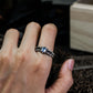 Gothic Sunburst Silver Ring ââ‚?Handmade Dark Fantasy Jewelry with Blue Opal