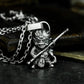 Monkey King Staff Pendant - Silver and Brass Mix - 925 Handmade