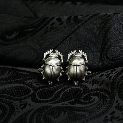 Holy Beetle Scarab Cufflinks - 925 Silver Handmade
