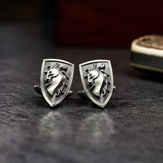 Pegasus Unicorn Cufflinks - 925 Silver Handmade