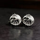 Dark Moon Child Cufflinks, Raven Skull Witch Jewelry - 925 Sterling Silver Handmade