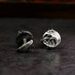 Dark Moon Child Cufflinks, Raven Skull Witch Jewelry - 925 Sterling Silver Handmade