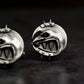 Dark Moon Child Cufflinks, Raven Skull Witch Jewelry - 925 Sterling Silver Handmade
