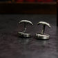 Dark Moon Child Cufflinks, Raven Skull Witch Jewelry - 925 Sterling Silver Handmade