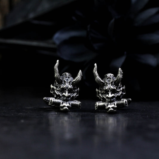 Prajna Ghost Face Cufflinks - 925 Sterling Silver Handmade