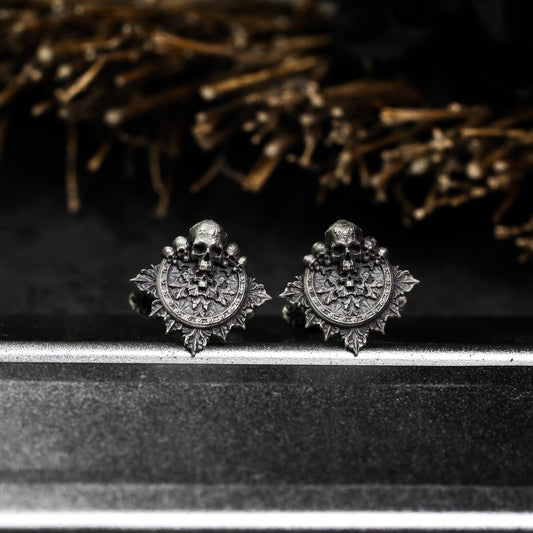 Baroque Skull Cufflinks - 925 Silver Handmade