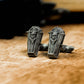 Holy Coffin Skull Cufflinks, 925 Silver Handmade