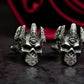 Gothic Crown Skull Cufflinks - 925 Sterling Silver Handmade