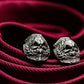 Skeleton Battle Armor Cufflinks, Human Skull - 925 Sterling Silver Handmade