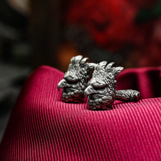 Owl Cufflinks - 925 Sterling Silver Handmade