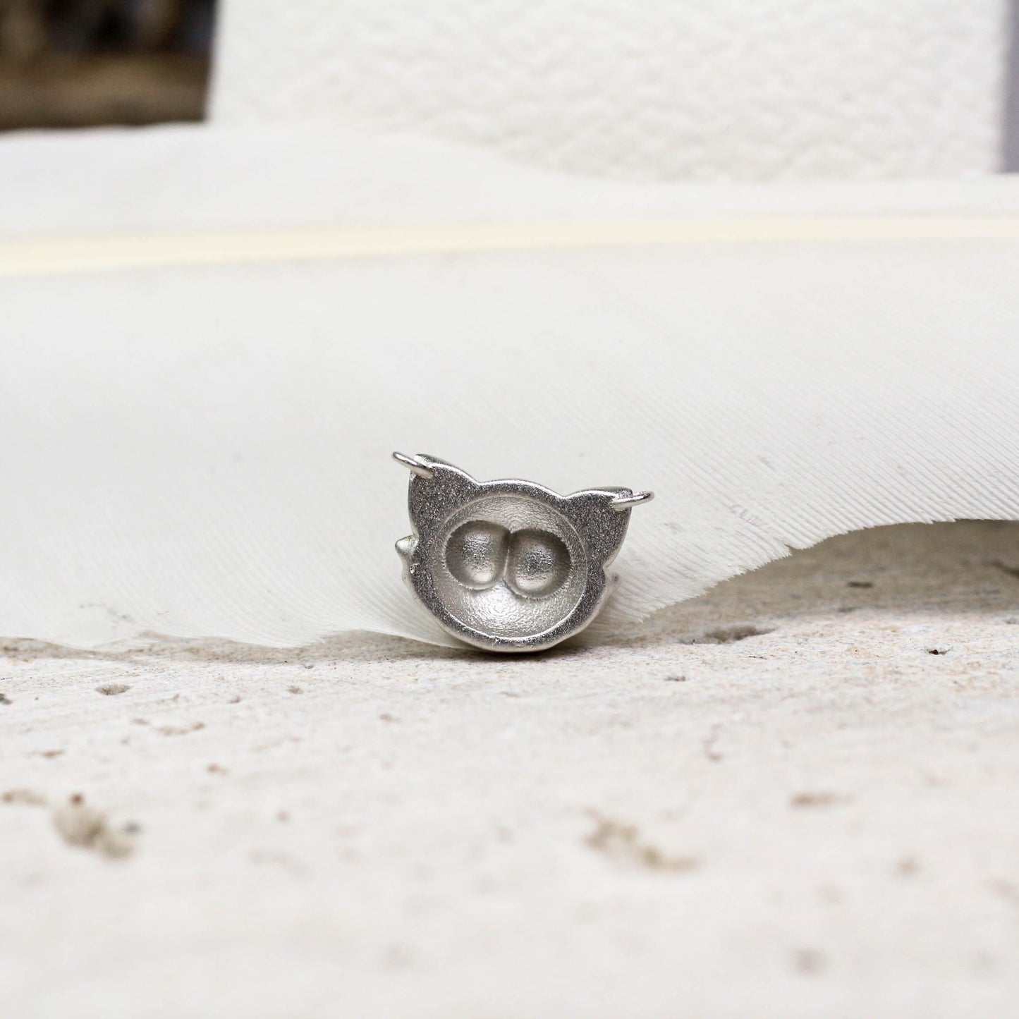 3D Cat Pendant - 925 Sterling Silver Handmade (Blue Eyes Available)
