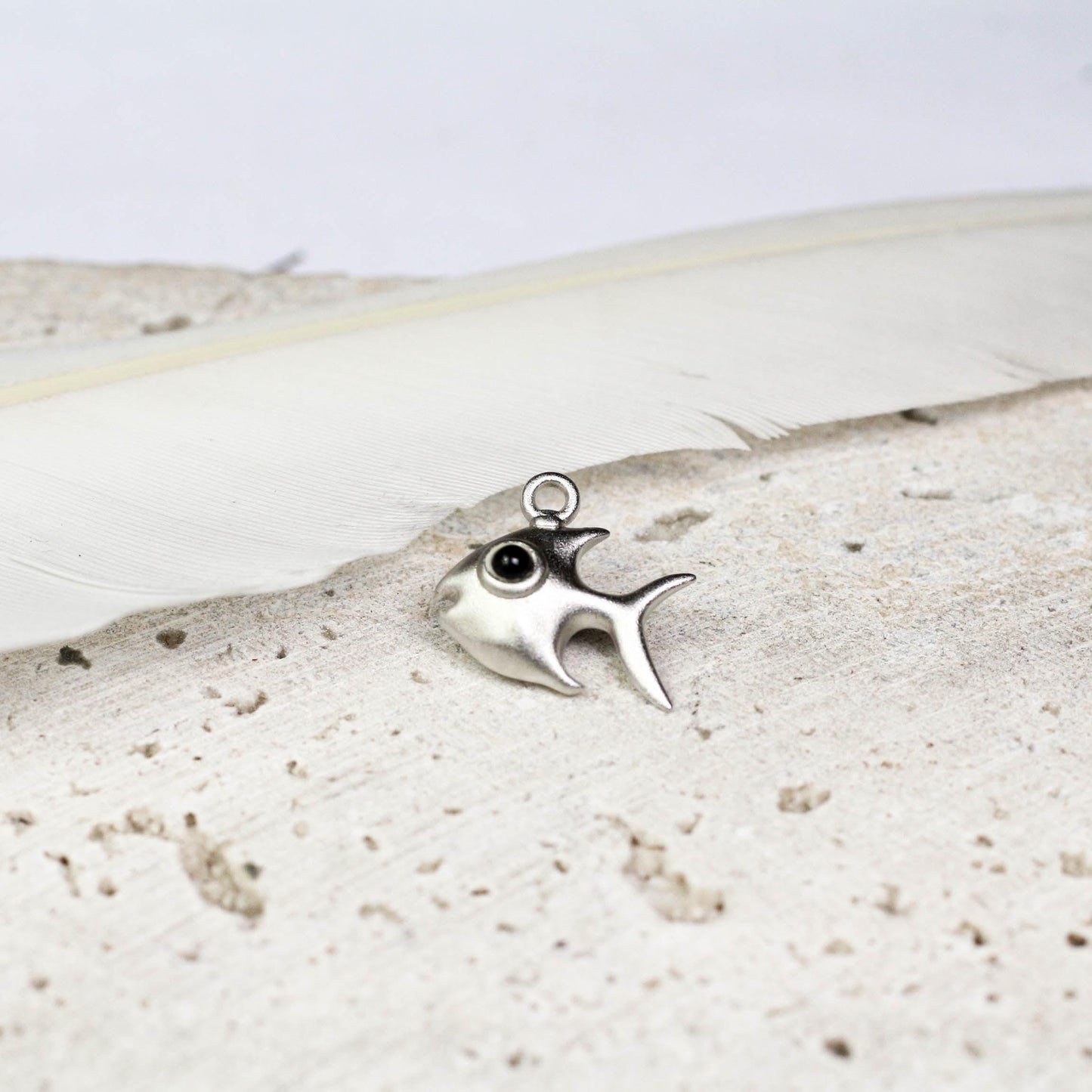 Cute Fish Pendant - 925 Sterling Silver Handmade (Eye Color Optional)
