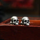 Raw Skull Earrings - 925 Sterling Silver Handmade