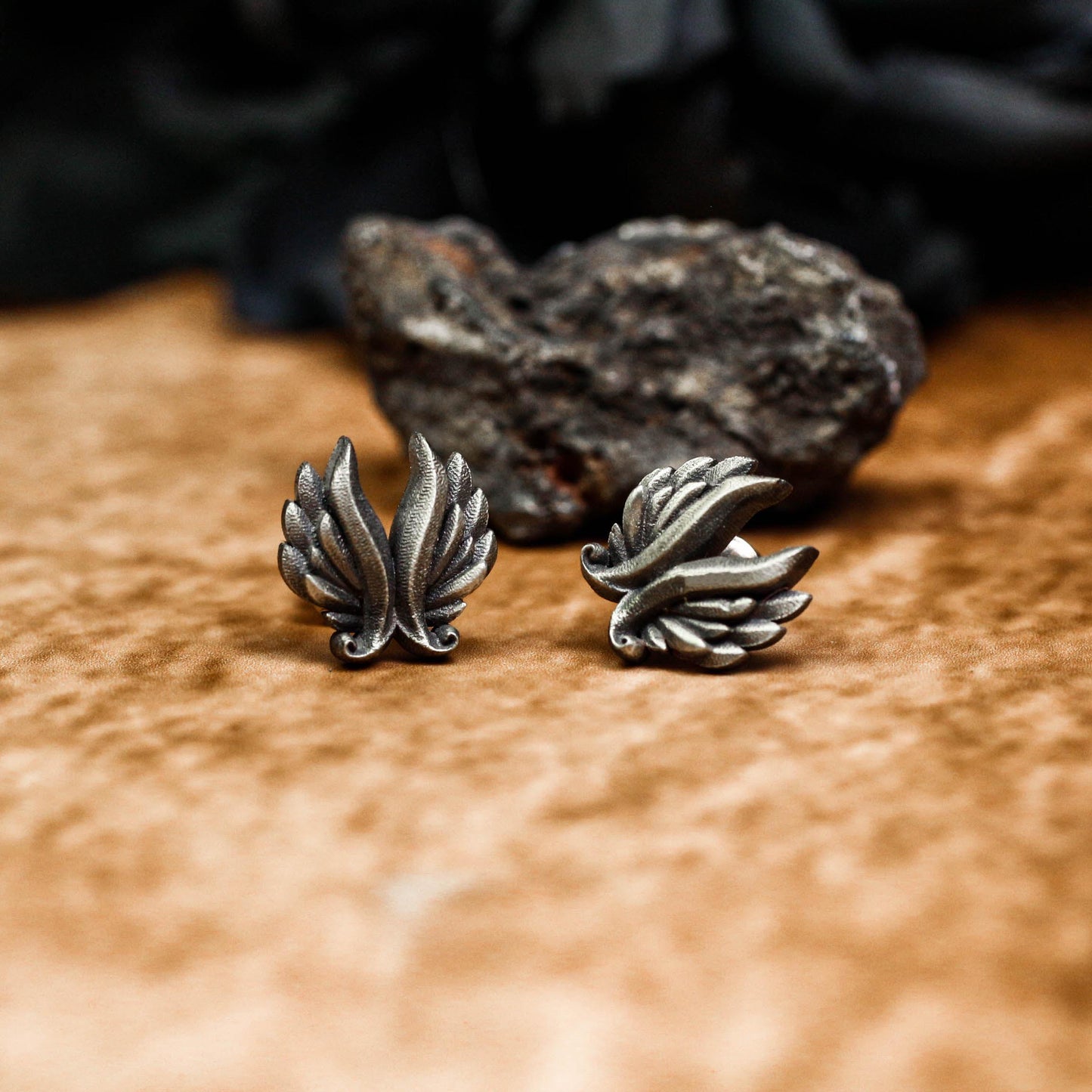 Fallen Wing Earrings - 925 Sterling Silver Handmade