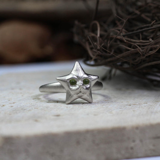 Starfish Creature Ring ââ‚?925 Sterling Silver Handmade Ocean-Inspired Jewelry