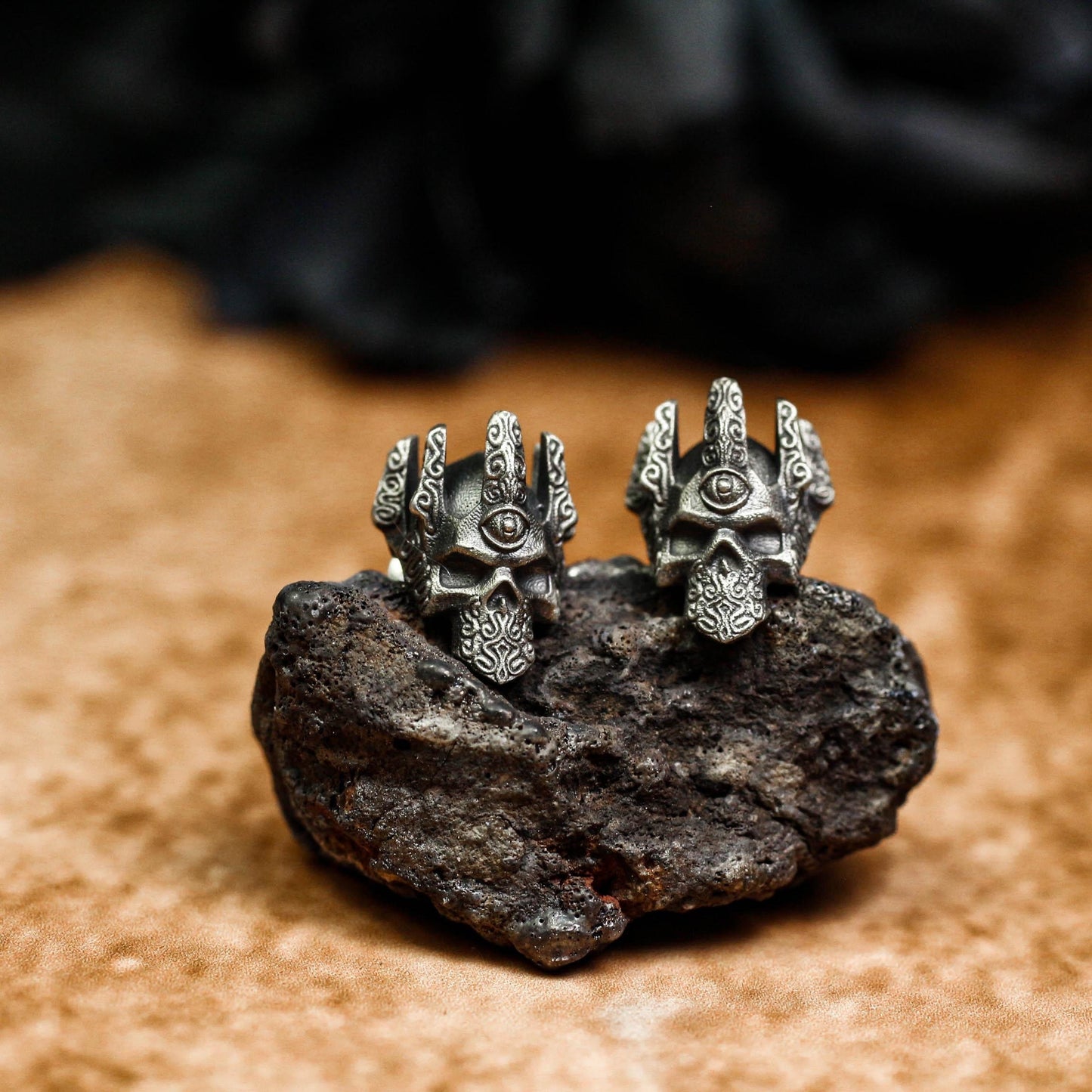 Cultist Skull Priest Earrings - 925 Sterling Silver Handmade