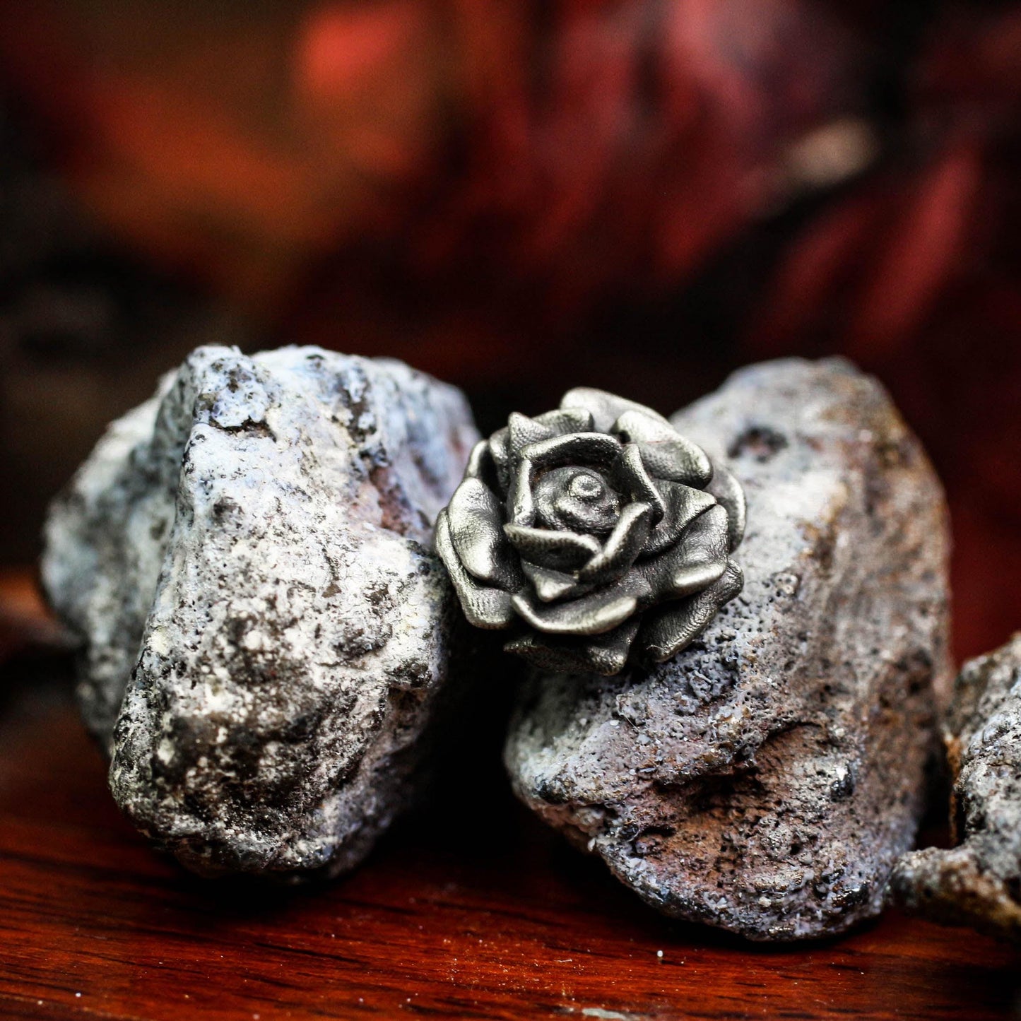 Rose Stud Earrings - 925 Sterling Silver Handmade