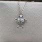 Sea Turtle Necklace - 925 Sterling Silver Handmade (Eye Color Optional)