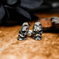 Menacing Skull Face Earrings - 925 Sterling Silver Handmade