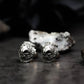 Heavy Armor Skull Stud Earrings - 925 Sterling Silver Handmade