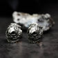 Heavy Armor Skull Stud Earrings - 925 Sterling Silver Handmade