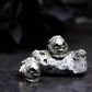 Heavy Armor Skull Stud Earrings - 925 Sterling Silver Handmade