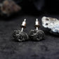 Heavy Armor Skull Stud Earrings - 925 Sterling Silver Handmade