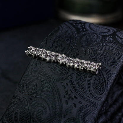 Skull Tie Clip, Soul Tower, 925 Silver Handmade
