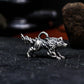 Mythic Flame Wolf Pendant - 925 Silver Handcrafted