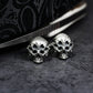 Six-Eyed Devil Half-Skull Cufflinks - 925 Silver Handmade