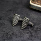 Iris Shield Cufflinks, Fleur de Lys Design - 925 Sterling Silver Handmade