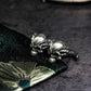 Mutant Half-Skull Dragon Horn Cufflinks - 925 Sterling Silver Handmade