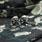 Mutant Skull Dragon Horn Cufflinks - 925 Silver Handmade