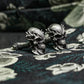 Mutant Skull Dragon Horn Cufflinks - 925 Silver Handmade
