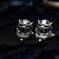 Tang Lion Head Cufflinks, Pixiu Amulet - 925 Sterling Silver Handmade