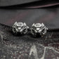 Saber-Tooth Tiger Polished Silver Cufflinks - Handmade 925 Sterling Silver