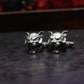 Saber-Toothed Tiger Cufflinks - Handmade 925 Silver Wildlife Design