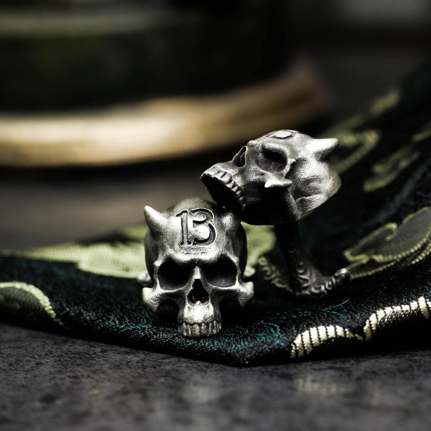 Spiritual Demon Skull Cufflinks, 925 Silver Handmade