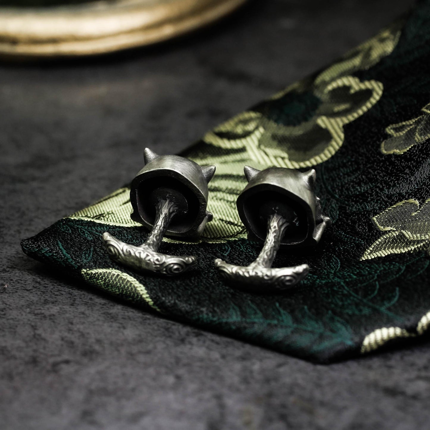Spiritual Demon Skull Cufflinks, 925 Silver Handmade