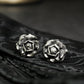 Burgundy Bliss Rose Cufflinks - 925 Sterling Silver Handmade