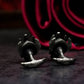 Gothic Crown Skull Cufflinks - 925 Sterling Silver Handmade
