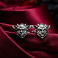 Pixie Demon Skull Cufflinks - Fantasy Guardian 925 Silver Handmade