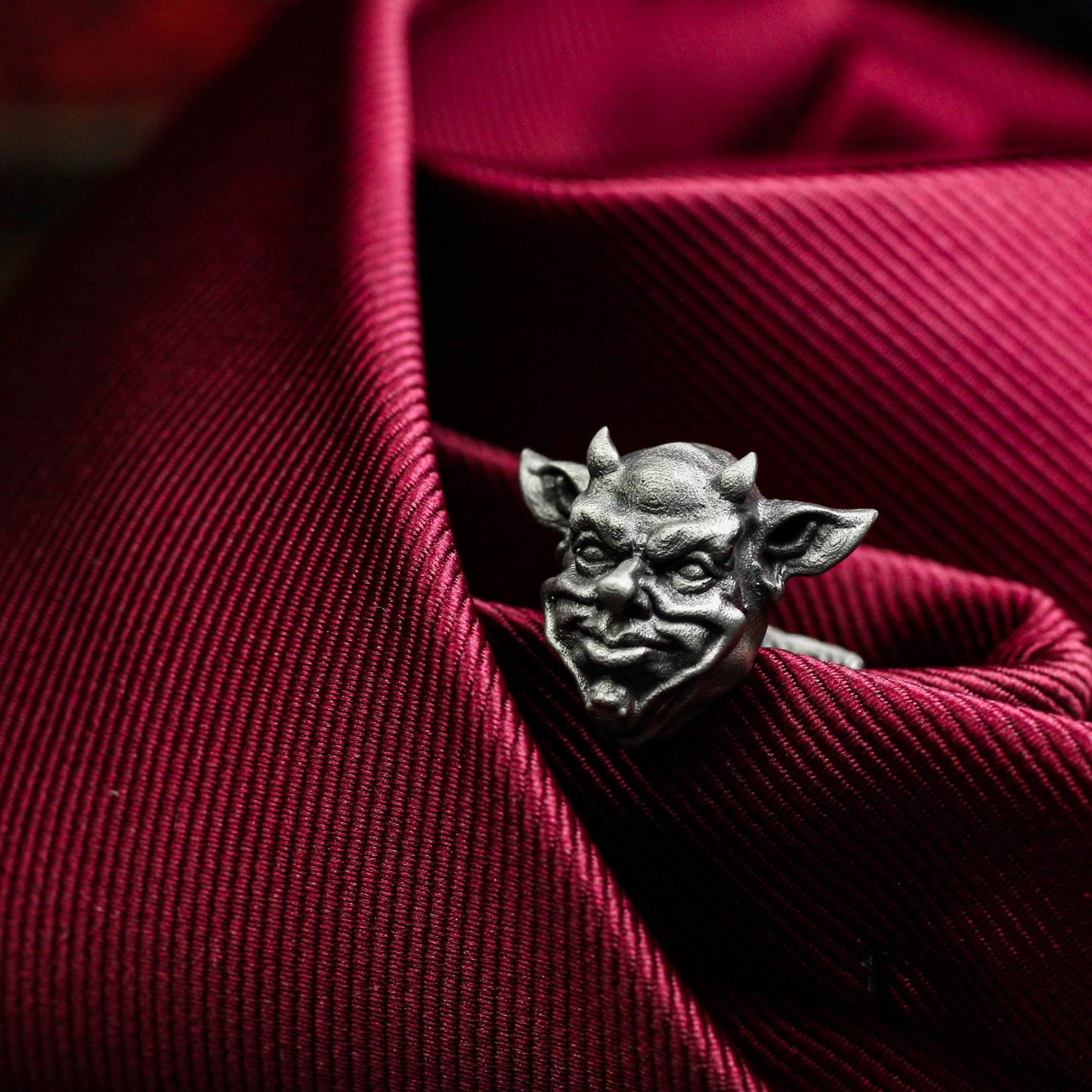 Pixie Demon Skull Cufflinks - Fantasy Guardian 925 Silver Handmade