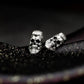 Cracked Skull Earrings - 925 Sterling Silver Handmade