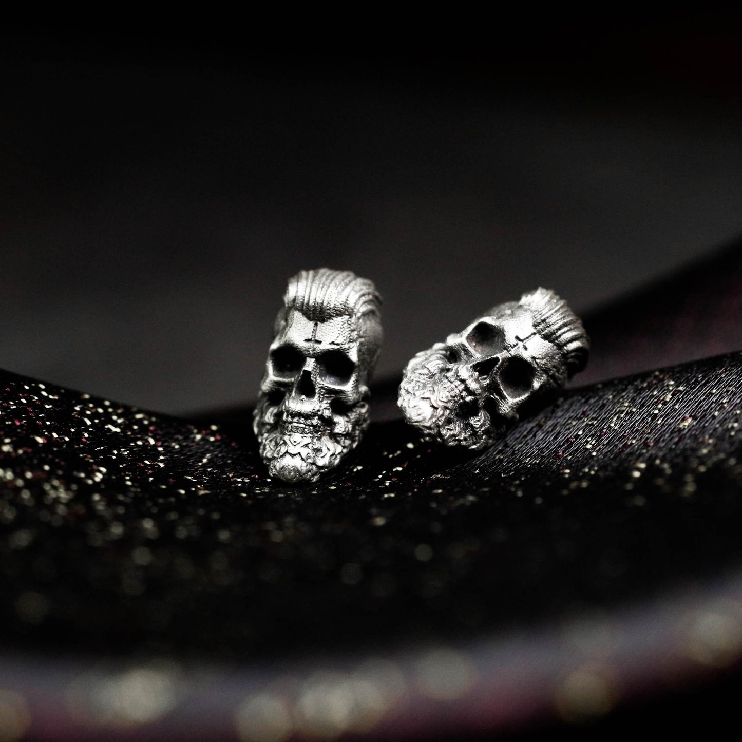 Cracked Skull Earrings - 925 Sterling Silver Handmade
