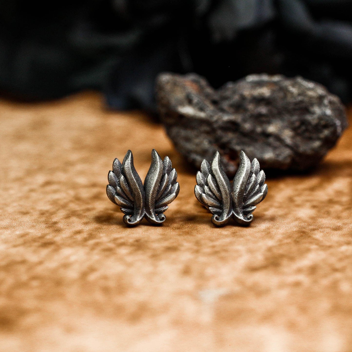 Fallen Wing Earrings - 925 Sterling Silver Handmade