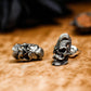 Menacing Skull Face Earrings - 925 Sterling Silver Handmade