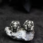 Lion Head Earrings - 925 Sterling Silver Handmade