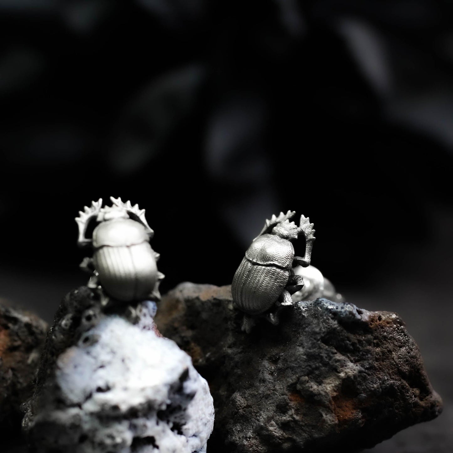 Sacred Scarab Earrings - 925 Sterling Silver Handmade